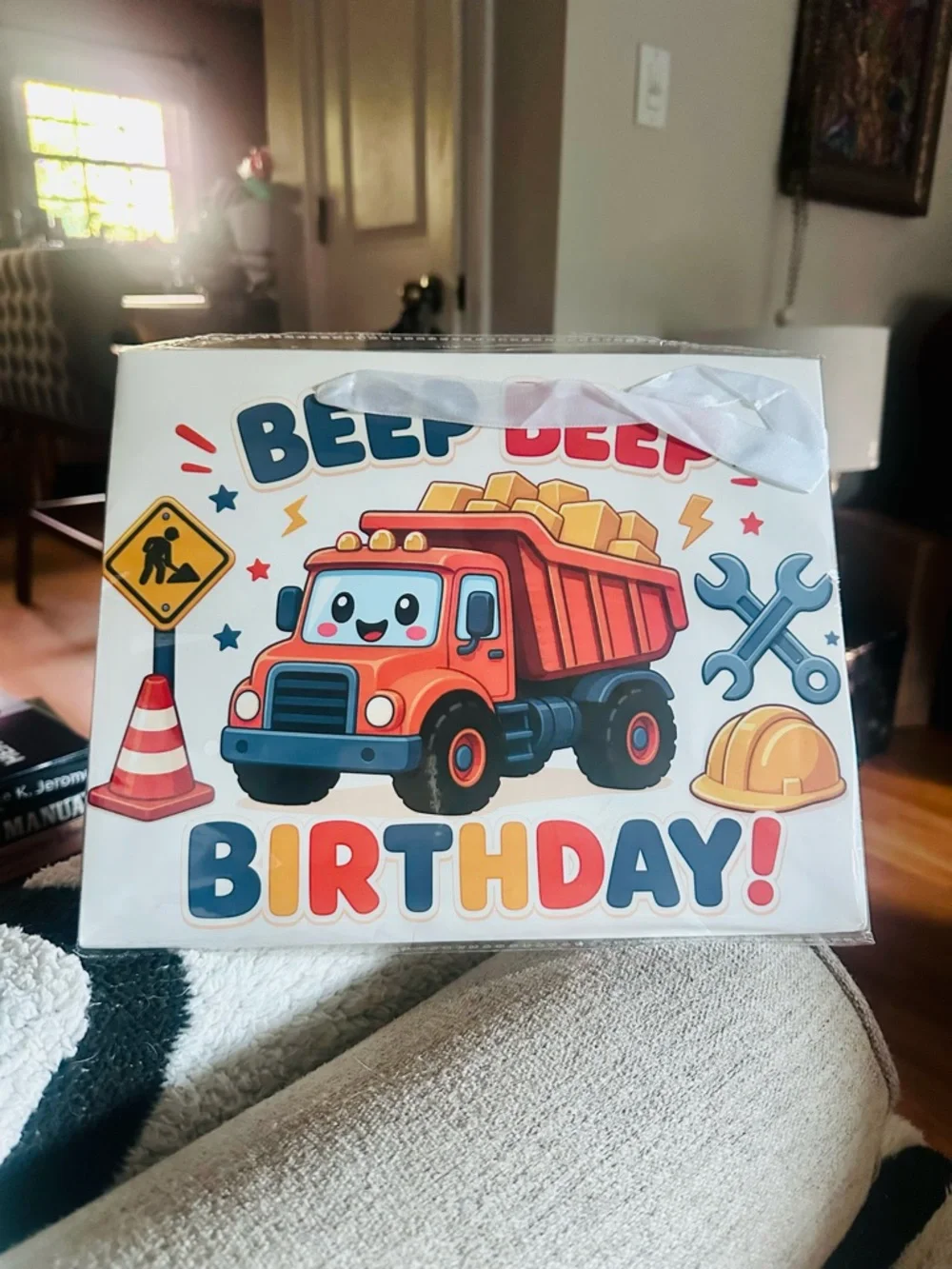 Beep Beep Birthday Red Dump Truck Party Gift Bag